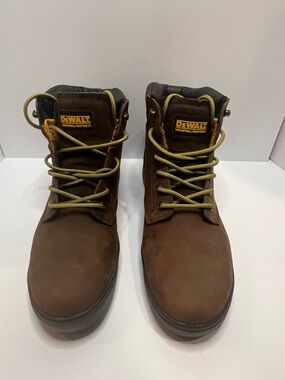 DEWALT Men's Brown Work Boots with Yellow Laces